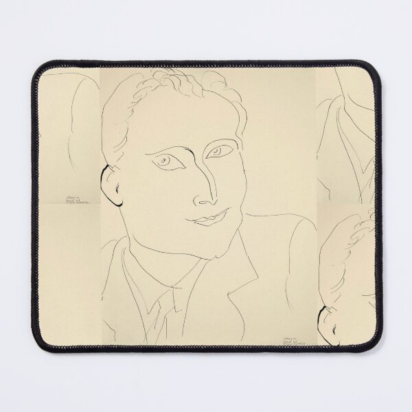 Item preview, Louis Aragon by Henri Matisse: Minimalist Line Portrait Poster designed and sold by artofuniverse.