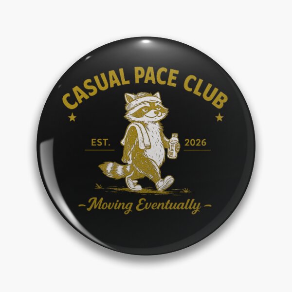Item preview, Casual Pace Club Shirt – Retro Running Humor Raccoon Tee designed and sold by AdicretorDesign.