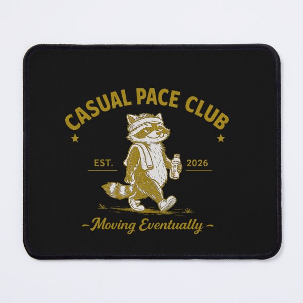 Item preview, Casual Pace Club Shirt – Retro Running Humor Raccoon Tee designed and sold by AdicretorDesign.