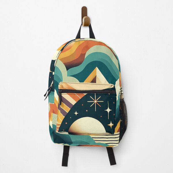 Item preview, Retro Rocket Launch Over Mountains and Stars designed and sold by InkSmithery.