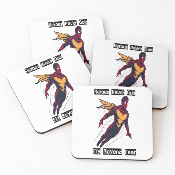 Item preview, Heroes Never Quit – Fly Beyond Fear Superhero Motivation designed and sold by Hayaartshop.