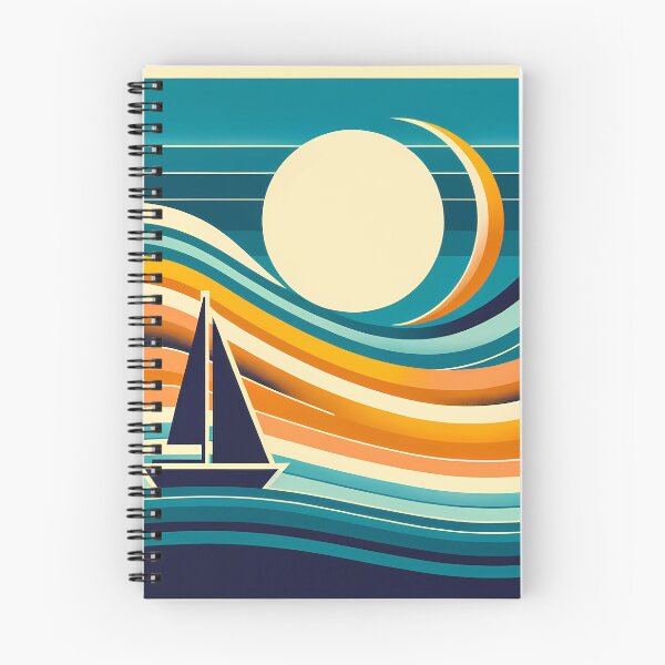 Item preview, Geometric Sailboat in Gradient Sunset Waves designed and sold by InkSmithery.