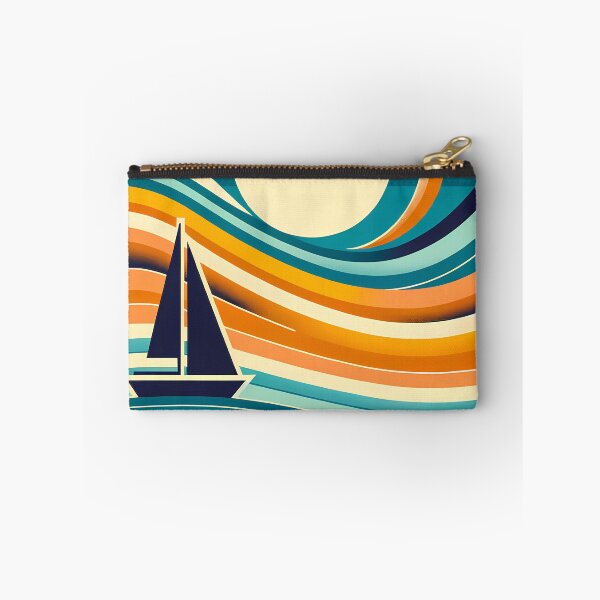 Item preview, Geometric Sailboat in Gradient Sunset Waves designed and sold by InkSmithery.