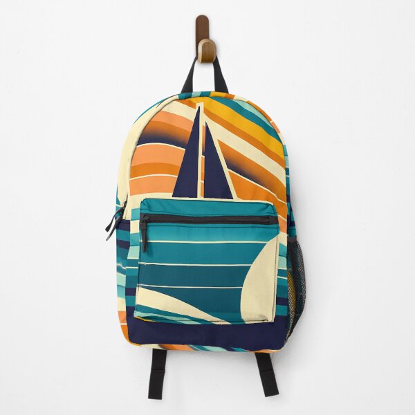 Item preview, Geometric Sailboat in Gradient Sunset Waves designed and sold by InkSmithery.