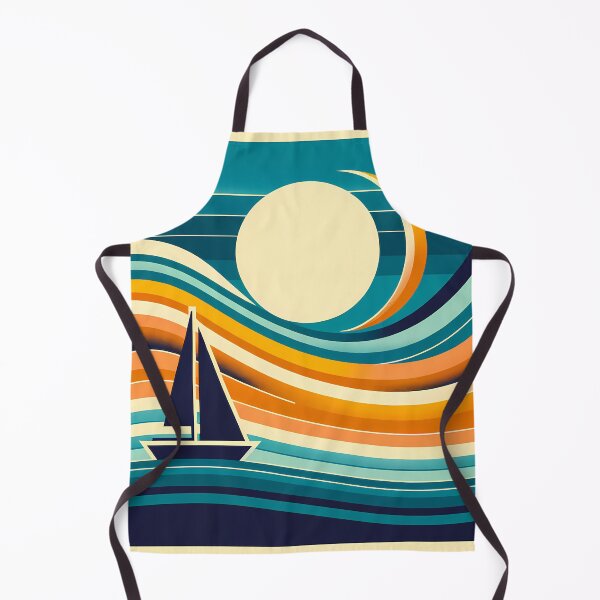 Item preview, Geometric Sailboat in Gradient Sunset Waves designed and sold by InkSmithery.