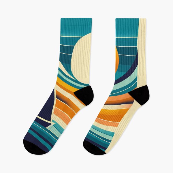Item preview, Geometric Sailboat in Gradient Sunset Waves designed and sold by InkSmithery.
