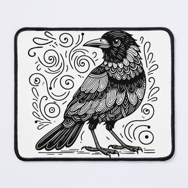 Item preview, Zentangle Magpie Art – Australian Bird Folk Line Illustration designed and sold by Aritxa.