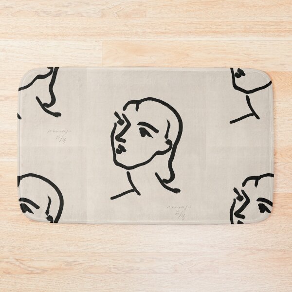 Item preview, Nadia Aux Cheveux Lisses by Henri Matisse: Minimalist Fauvist Line Portrait designed and sold by artofuniverse.