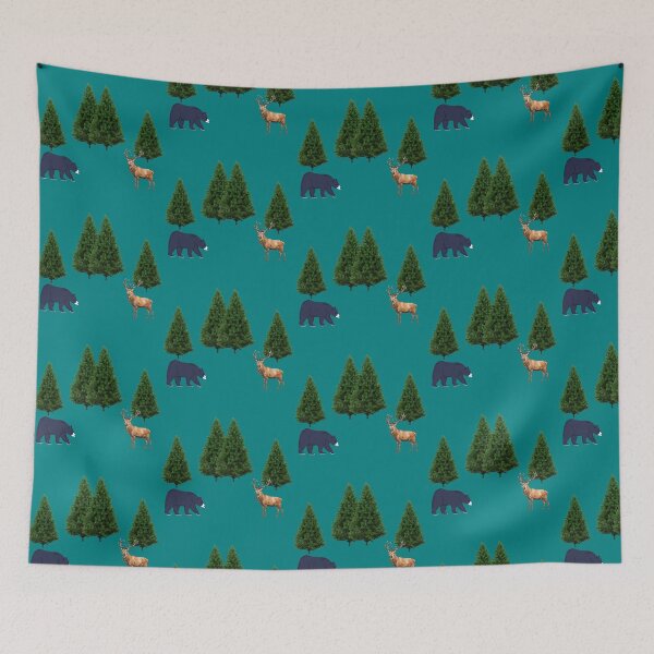 Item preview, Forest Wildlife Minimal Design – Bear and Deer Illustration designed and sold by tarzbol.