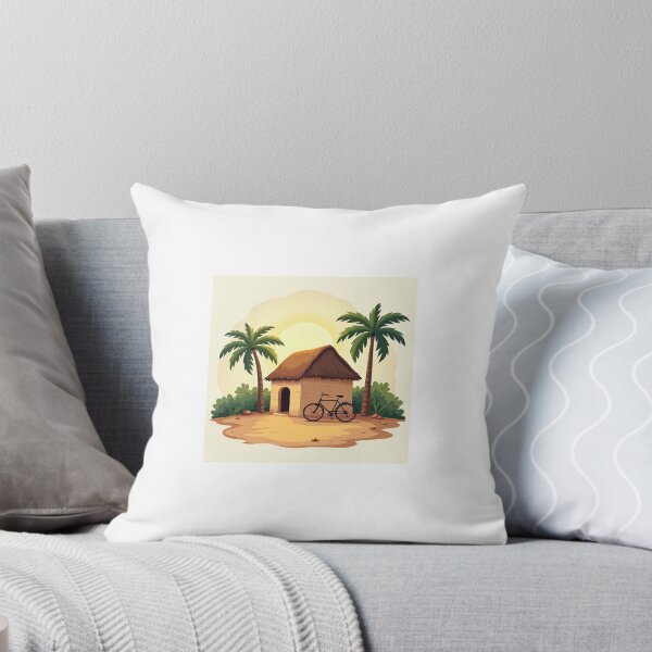 Item preview, 90s Indian Village Morning Art designed and sold by ShopValueBiz.