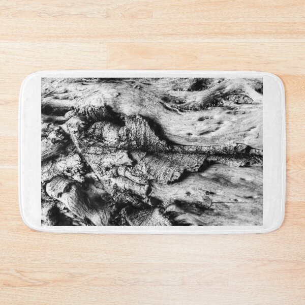 Item preview, Close-Up Black And White Tree Bark Texture With Knotted, Weathered Wood Details designed and sold by Nmallia.