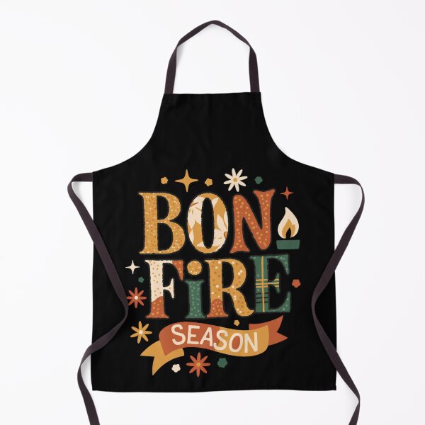 Item preview, Bon-fire season - retro typography - patchwork letters - boho floral - leopard print - vintage distressed - cute doodles - stars and daisies - warm neutral palette - seasonal designed and sold by JansenGS.