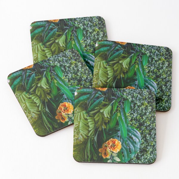 Item preview, Vibrant Orange Flowers and Lush Green Foliage Wall Decor for Natural Botanical Backdrop Display designed and sold by Nmallia.