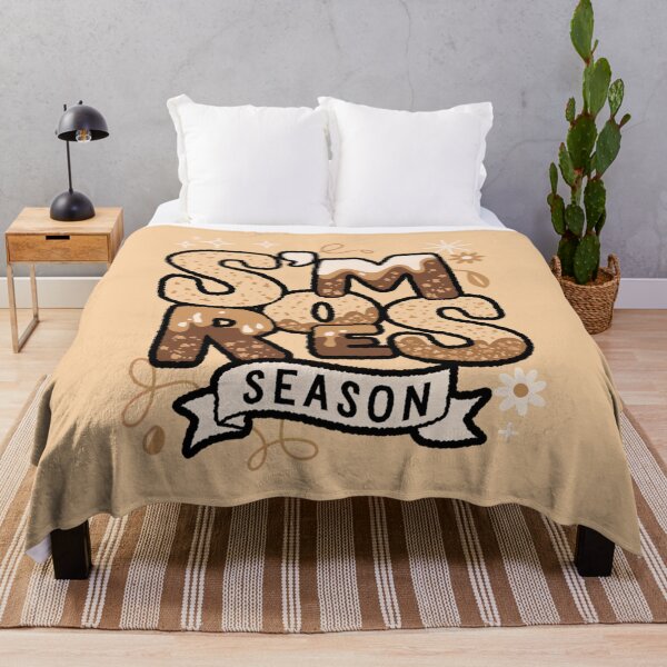 Item preview, S'mores season - retro typography - patchwork letters - boho floral - leopard print - vintage distressed - cute doodles - stars and daisies - warm neutral palette - seasonal designed and sold by JansenGS.