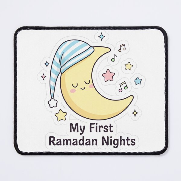 Item preview, My First Ramadan Nights Sleepy Cute Moon Sticker designed and sold by RonyMady.