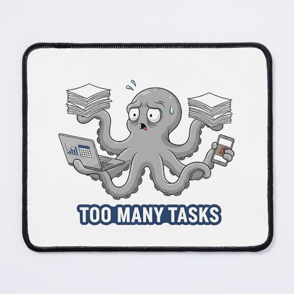 Item preview, Too Many Tasks Octopus T-Shirt – Overworked Octopus Office Humor Illustration | Funny Work Stress Animal Design designed and sold by ZyxDes.