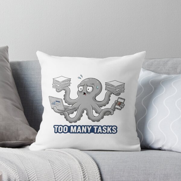Item preview, Too Many Tasks Octopus T-Shirt – Overworked Octopus Office Humor Illustration | Funny Work Stress Animal Design designed and sold by ZyxDes.