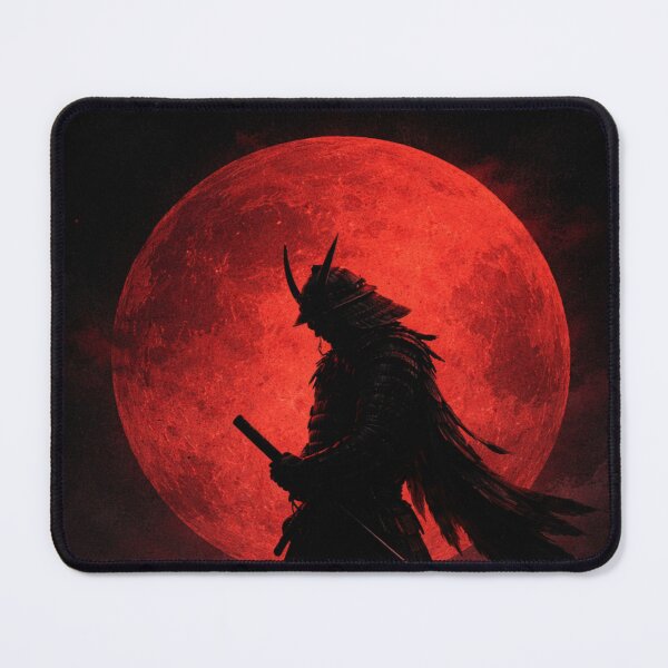 Item preview, Blood Moon Samurai – Dark Japanese Shadow Wall Art designed and sold by ShenGha-design.