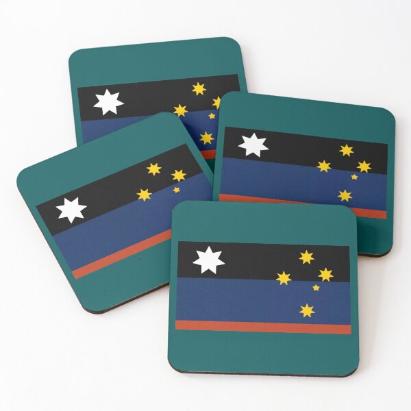 Item preview, Alternative Australia Flag ochre blue navy and gold designed and sold by Kangaroo Sun.