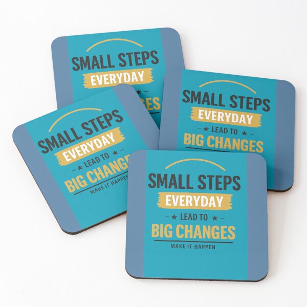 Item preview, “Small Steps Everyday Lead to Big Changes” motivational quotes  designed and sold by Fashionhouse360.