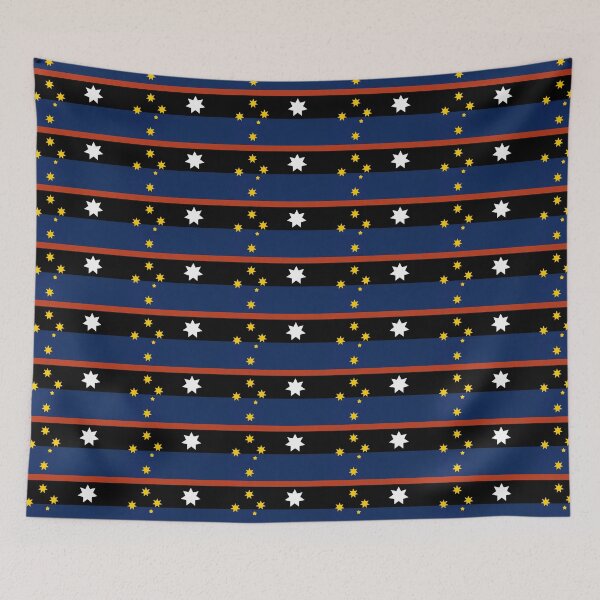 Item preview, Alternative Australia Flag ochre blue navy gold designed and sold by Kangaroo Sun.
