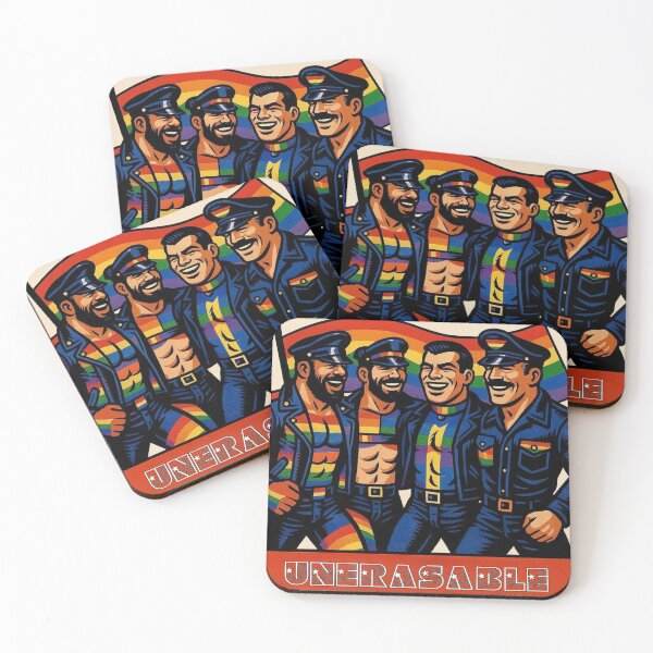 Item preview, Gay Leather Pride Protest Defiant Currency Unerasable Rainbow Tom of Finland Tribute Gay Pride Graphic Design designed and sold by ItsAKinkThing.