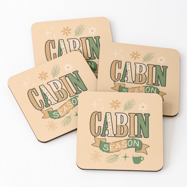 Item preview, Cabin season - retro typography - patchwork letters - boho floral - leopard print - vintage distressed - cute doodles - stars and daisies - warm neutral palette - seasonal  designed and sold by JansenGS.