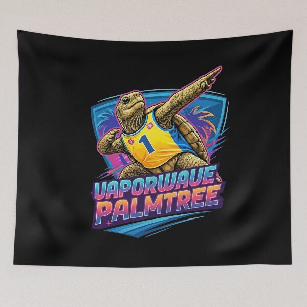 Item preview, Vaporwave Palm Tree Turtle – Retro Sports Aesthetic designed and sold by TimelessCW.