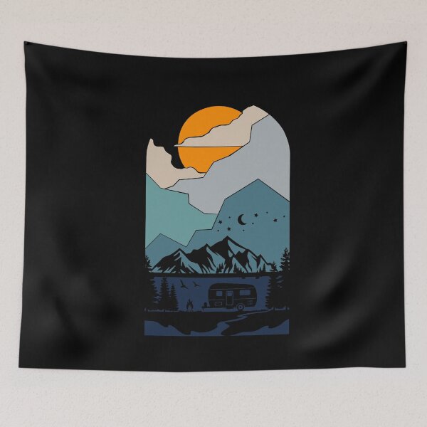 Item preview, Camping Scouts Mountain Hiking Sunset Campers Adventure designed and sold by farhanhafeez.