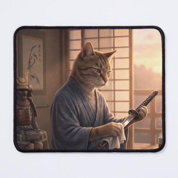 Item preview, Samurai Cat’s Quiet Evening – Japanese Tatami Room Art designed and sold by Mori-no-Akari.