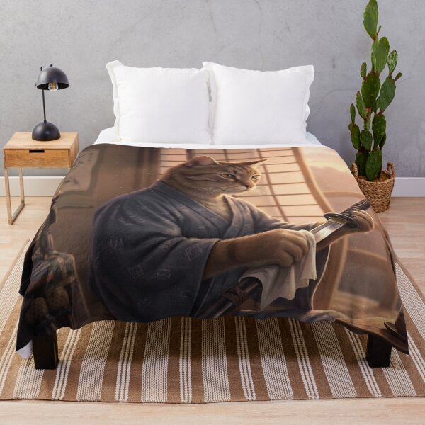 Item preview, Samurai Cat’s Quiet Evening – Japanese Tatami Room Art designed and sold by Mori-no-Akari.