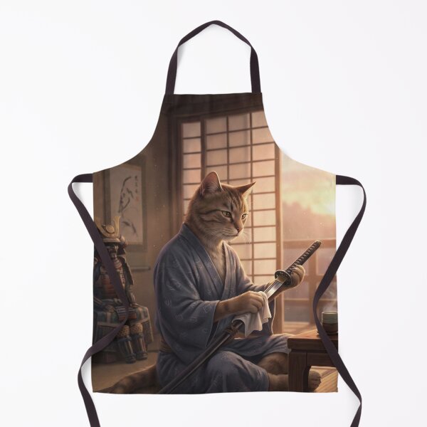 Item preview, Samurai Cat’s Quiet Evening – Japanese Tatami Room Art designed and sold by Mori-no-Akari.
