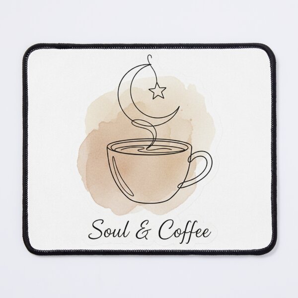 Item preview, Minimalist Line Art Coffee and Moon Ramadan Sticker designed and sold by RonyMady.