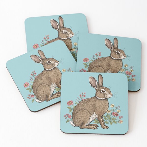 Item preview, Woodland Rabbit Floral Botanical Art designed and sold by BirdsnStuff.
