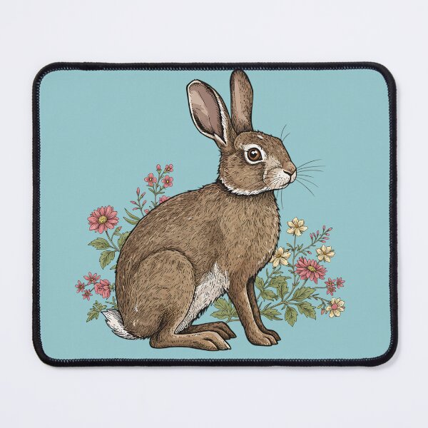 Item preview, Woodland Rabbit Floral Botanical Art designed and sold by BirdsnStuff.