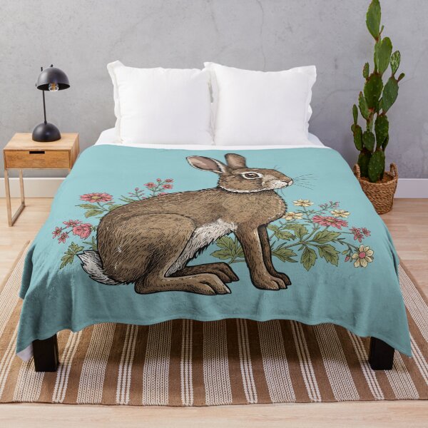 Item preview, Woodland Rabbit Floral Botanical Art designed and sold by BirdsnStuff.