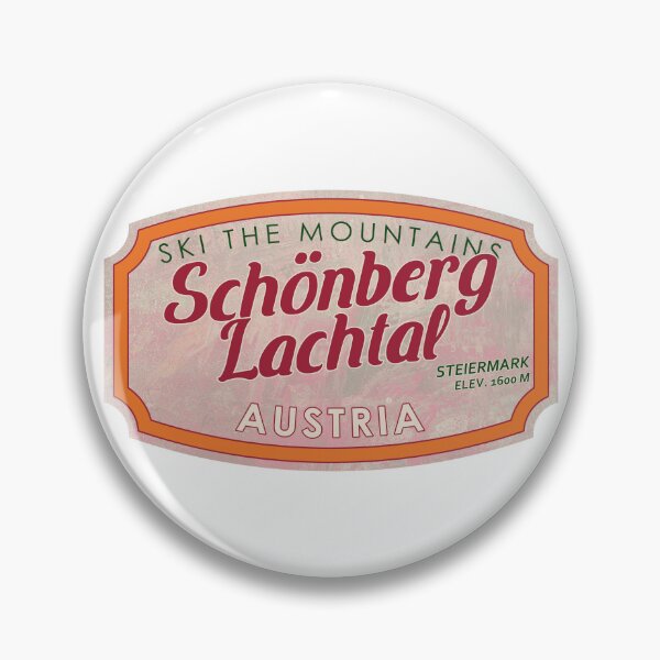 Item preview, Schönberg-Lachtal, Austria, Steiermark, Ski, textured skiing badge designed and sold by Wanderful-roads.