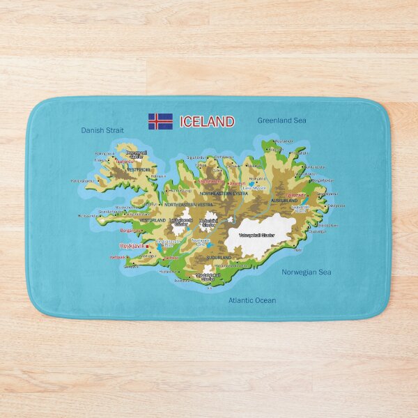 Item preview, Iceland Geographic Map designed and sold by alijun.