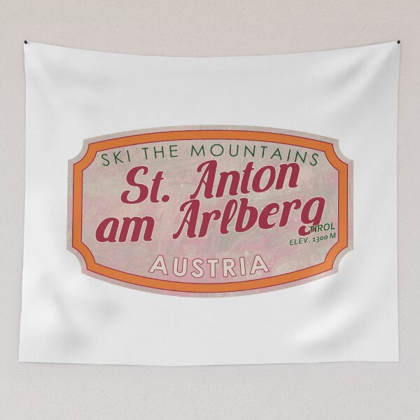 Item preview, St. Anton am Arlberg, Austria, Tirol, Ski, textured skiing badge designed and sold by Wanderful-roads.