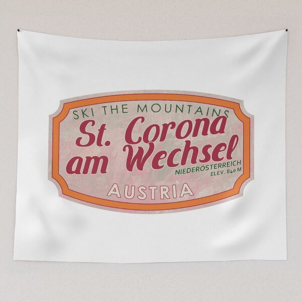 Item preview, St. Corona am Wechsel, Austria, Niederösterreich, Ski, textured skiing badge designed and sold by Wanderful-roads.