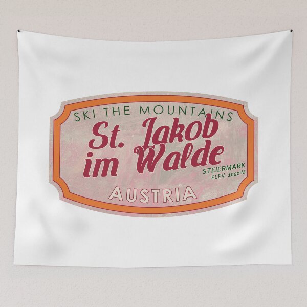 Item preview, St. Jakob im Walde, Austria, Steiermark, Ski, textured skiing badge designed and sold by Wanderful-roads.