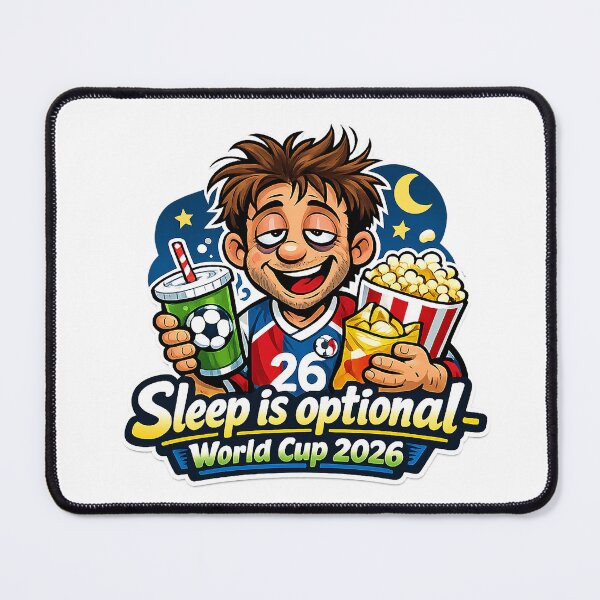 Item preview, Sleep Is Optional – World Cup 2026 Funny Soccer Fan Night Design designed and sold by MirAgency.