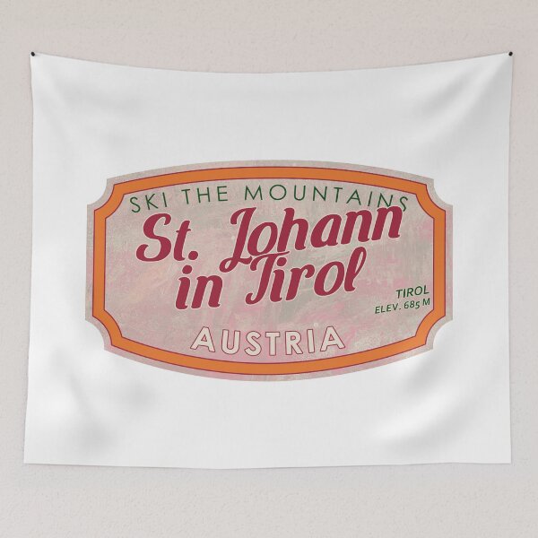 Aperçu de l'œuvre Saint-Jean-Baptiste au Tyrol, Autriche, Tyrol, Ski, badge de ski texturé créée et vendue par Wanderful-roads.