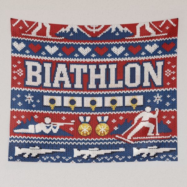 Item preview, Biathlon winter sports knitting patterns shooting and cross-country skiing designed and sold by Mauswohn.