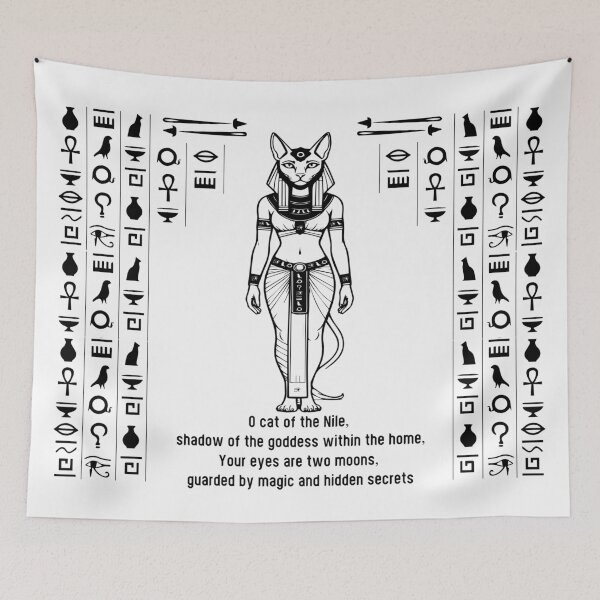 Item preview, The Protector Goddess: Sacred Cat of the Nile Illustration | Ancient Egypt Art designed and sold by GulfSignature.