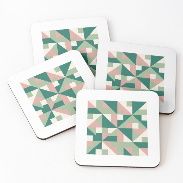 Item preview, emerald green blush pink quilt designed and sold by PopPizzazz.