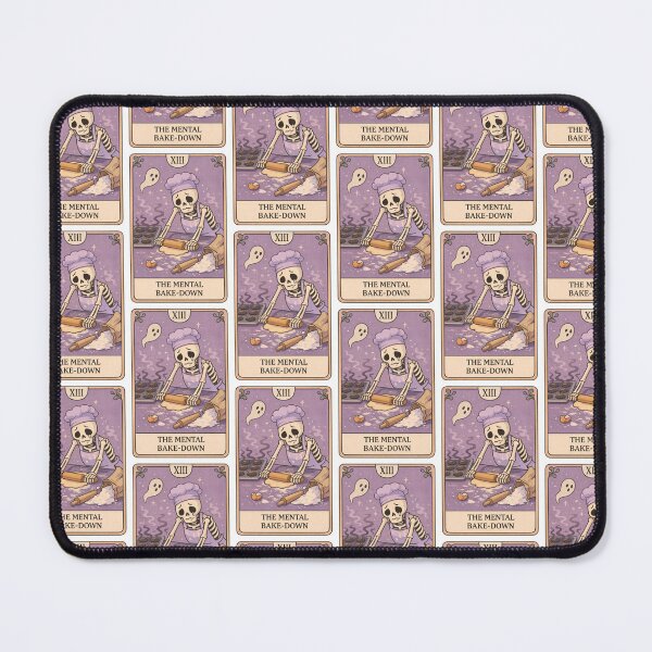 Item preview, The Mental Bake-Down Tarot Card | Funny Skeleton Baking Witch Illustration designed and sold by SONandMOONcreationsAU.
