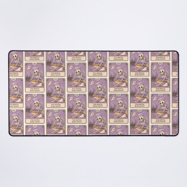 Item preview, The Mental Bake-Down Tarot Card | Funny Skeleton Baking Witch Illustration designed and sold by SONandMOONcreationsAU.