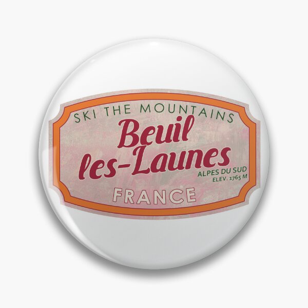 Item preview, Beuil-les-Launes, France, Alpes du Sud, Ski, textured skiing badge designed and sold by Wanderful-roads.