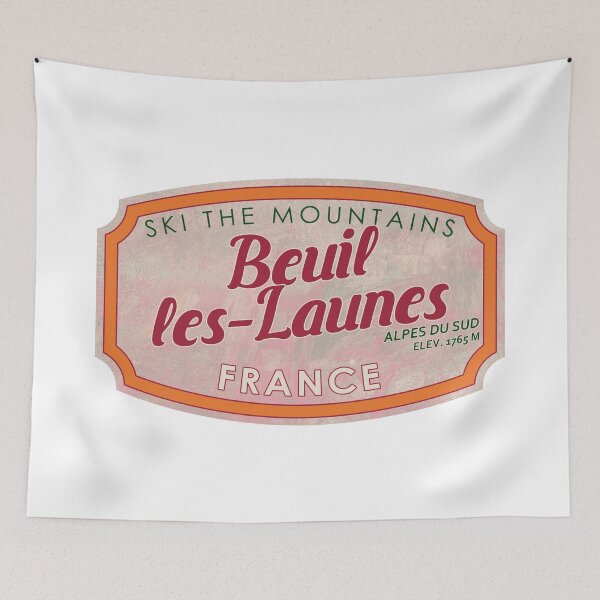 Item preview, Beuil-les-Launes, France, Alpes du Sud, Ski, textured skiing badge designed and sold by Wanderful-roads.